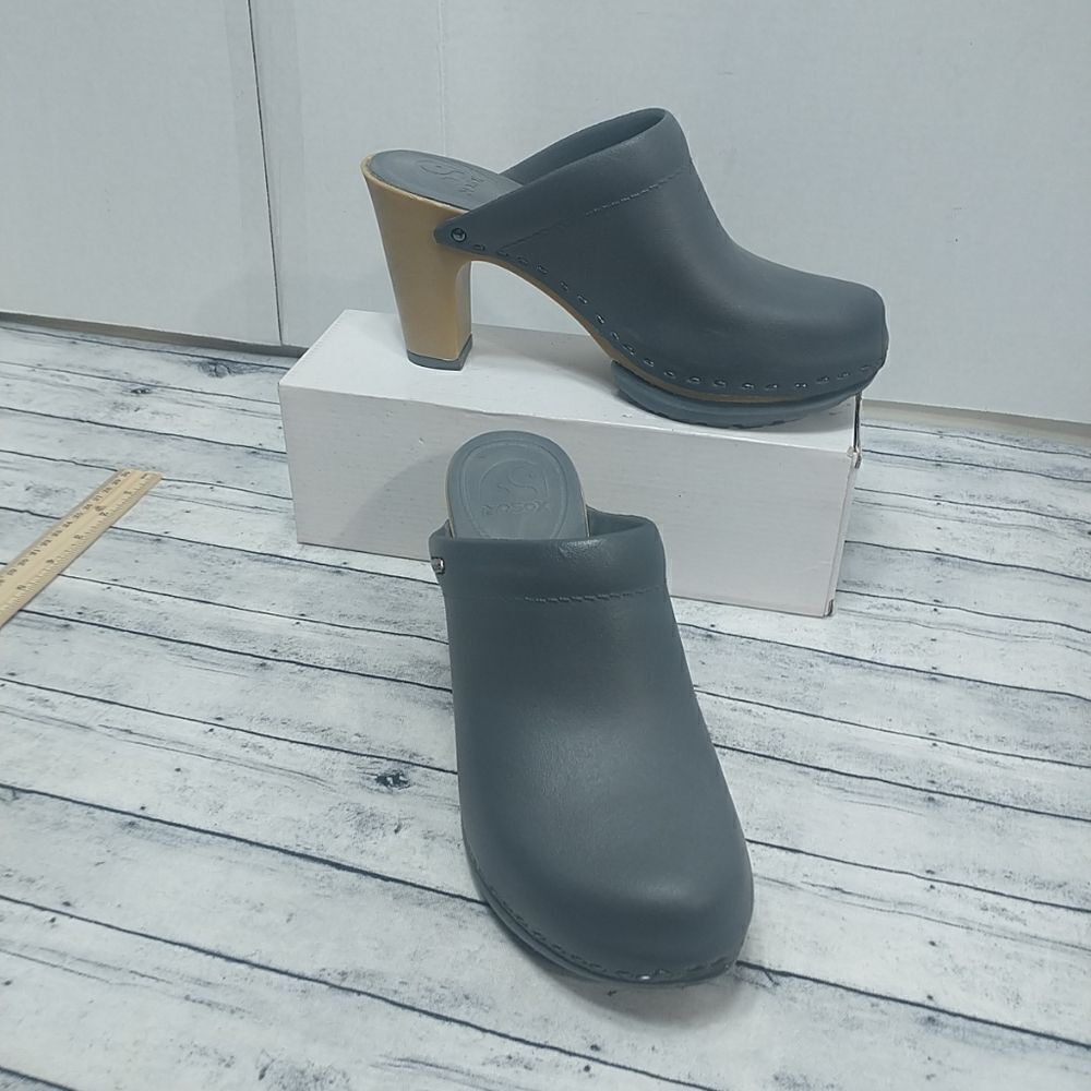 NoSoX PEPPER Mule Clog Heel, Womens SZ 10 Gray. Condition is Pre-owned. - Picture 3 of 10